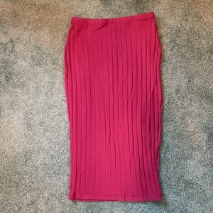 SHEIN Maroon Rib-Knit Pencil Skirt (size S)